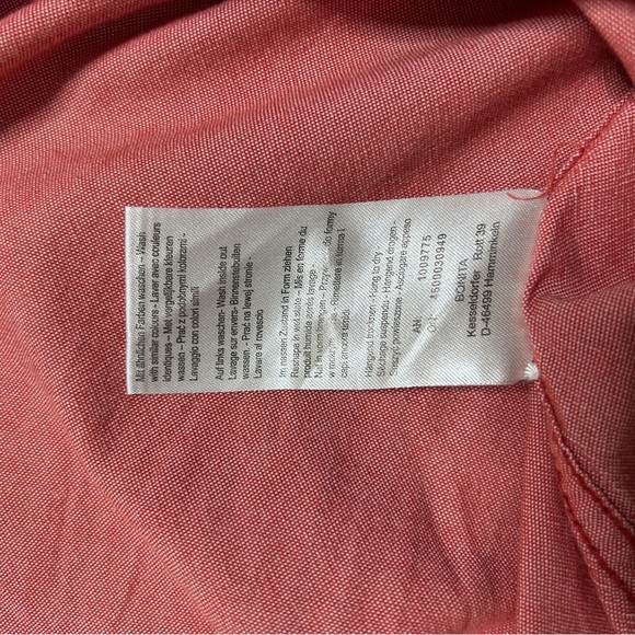 Bonita Men’s XL Long Sleeve Button Up Dress Shirt Red/Salmon yachting Nautical - Picture 8 of 13